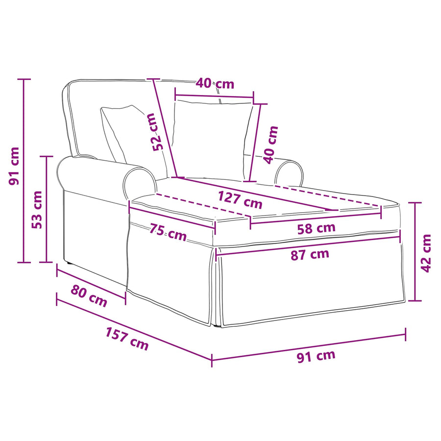 Chaise Lounge met Rok met kussen Groen 157 x 91 x 91 cm ARES