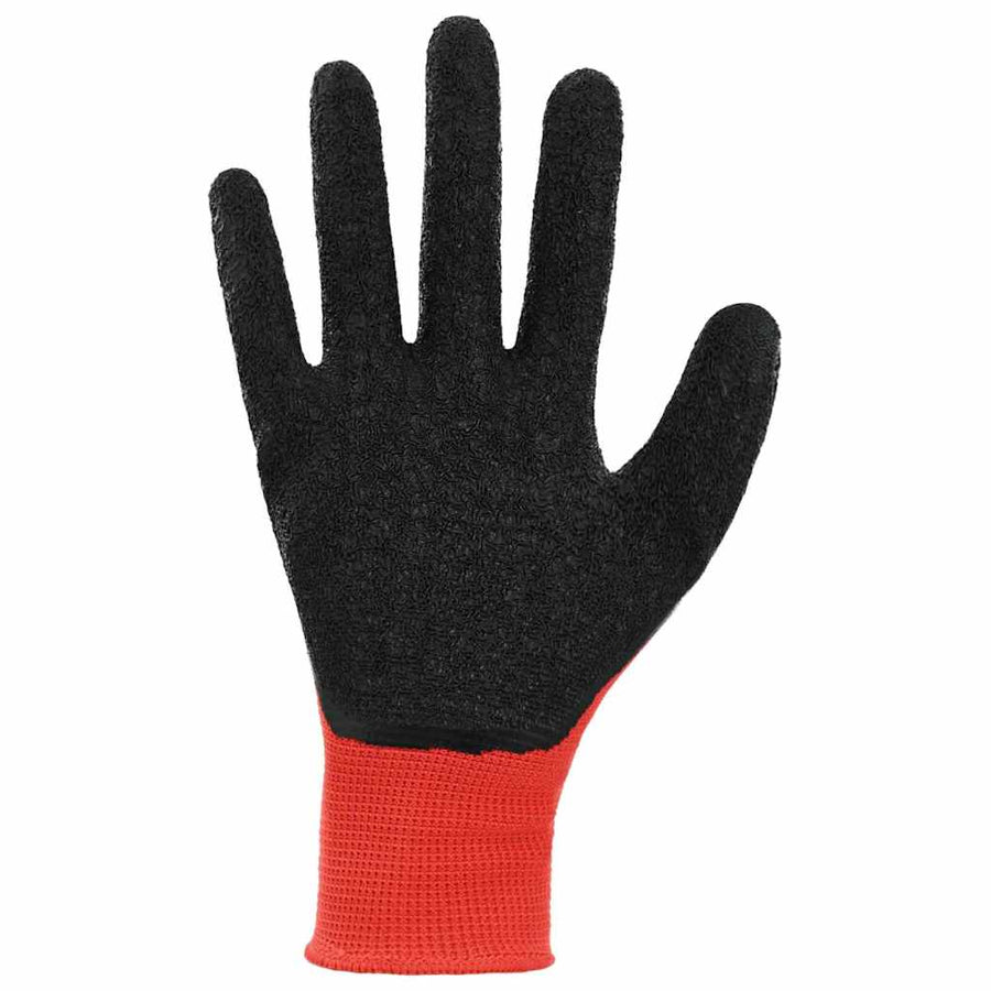 Werkhandschoenen 24 pcs Rood en Zwart 7 / S Latexcoating