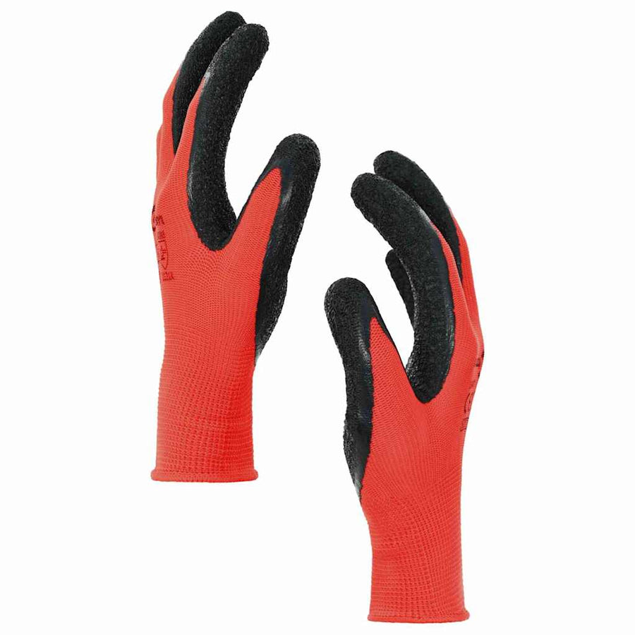 Werkhandschoenen 24 pcs Rood en Zwart 7 / S Latexcoating