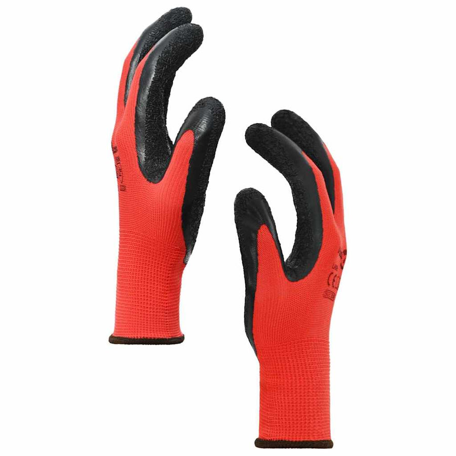 Werkhandschoenen 24 pcs Rood en Zwart 8 / m Latexcoating
