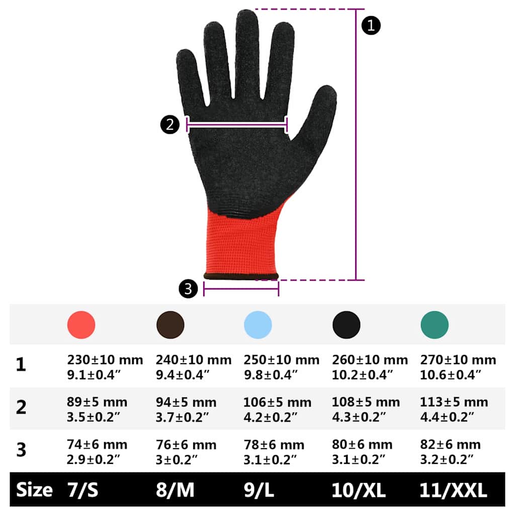 Werkhandschoenen 24 pcs Rood en Zwart 8 / m Latexcoating