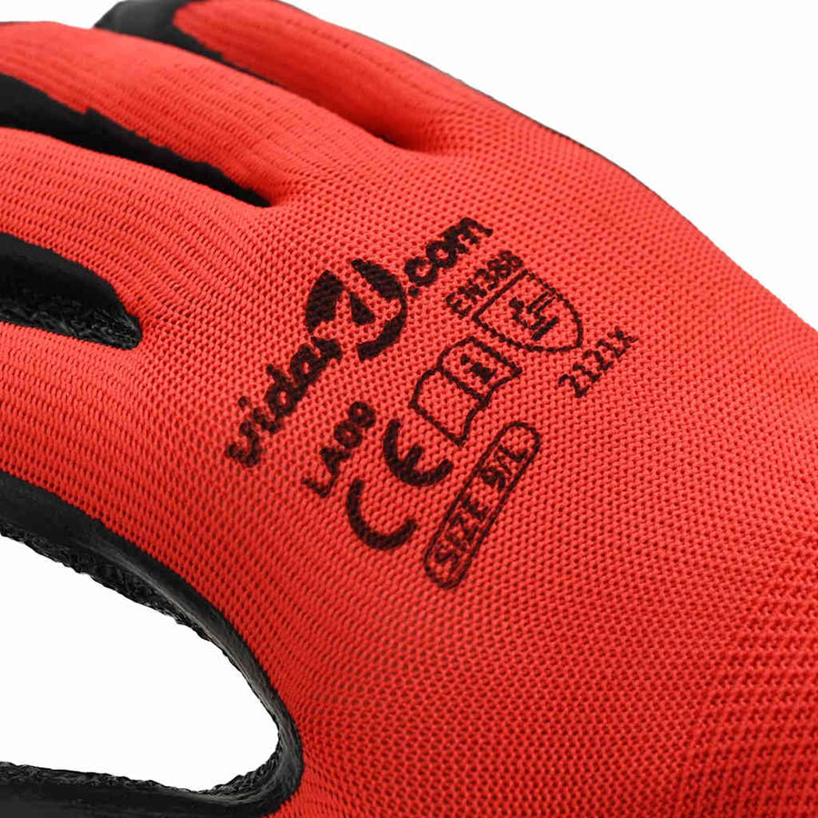 Werkhandschoenen 24 pcs Rood en Zwart 9 / l Latexcoating