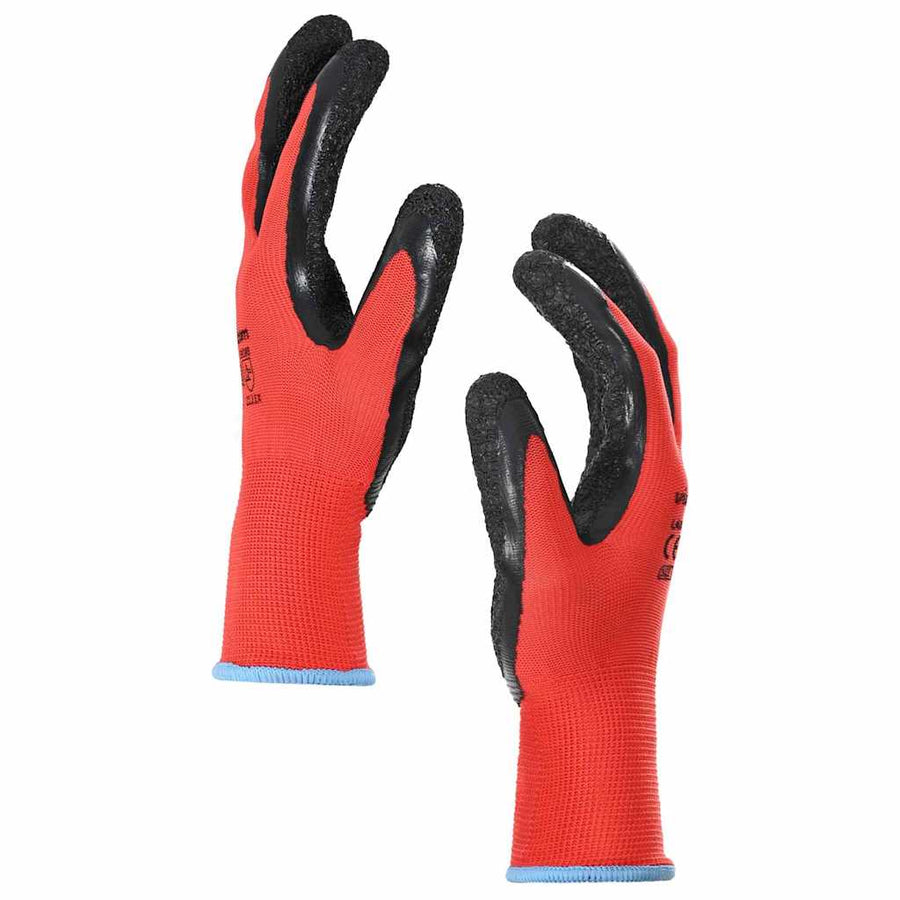Werkhandschoenen 24 pcs Rood en Zwart 9 / l Latexcoating