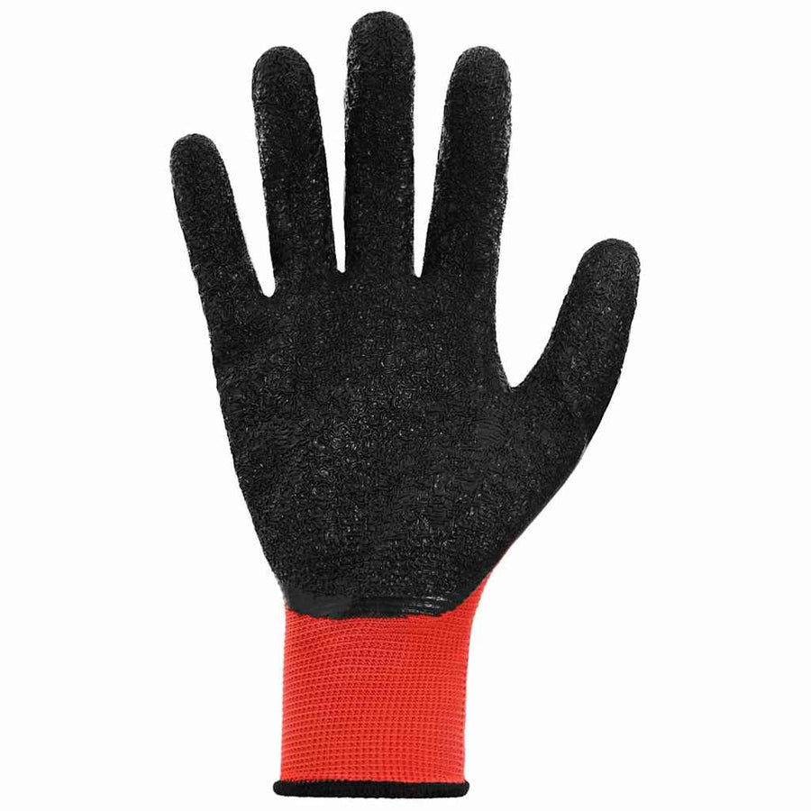 Werkhandschoenen 12 pcs Rood en Zwart 10 / xl Latexcoating