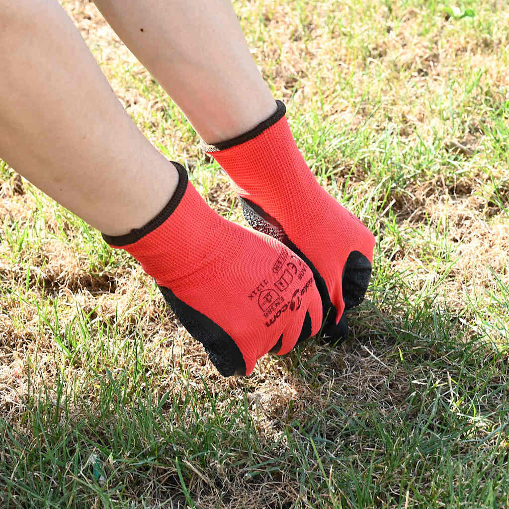 Werkhandschoenen 24 pcs Rood en Zwart 10 / xl Latexcoating