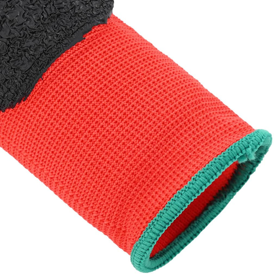 Werkhandschoenen 24 pcs Rood en Zwart 11 / XXL Latexcoating