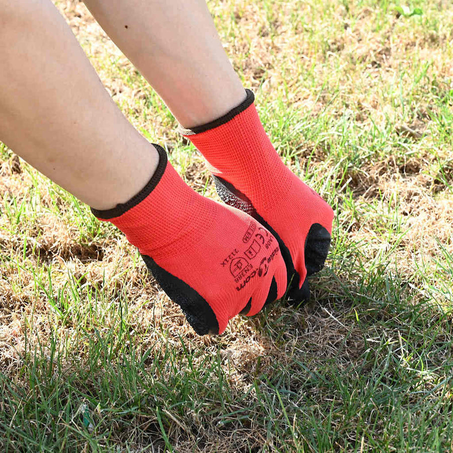 Werkhandschoenen 24 pcs Rood en Zwart 11 / XXL Latexcoating
