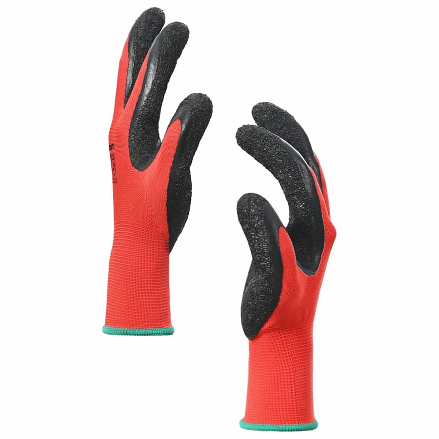 Werkhandschoenen 24 pcs Rood en Zwart 11 / XXL Latexcoating