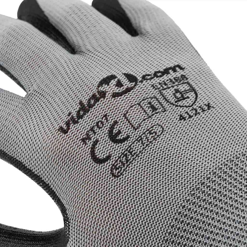 Werkhandschoenen 12 pcs Grijs en zwart 7 / S Polyester