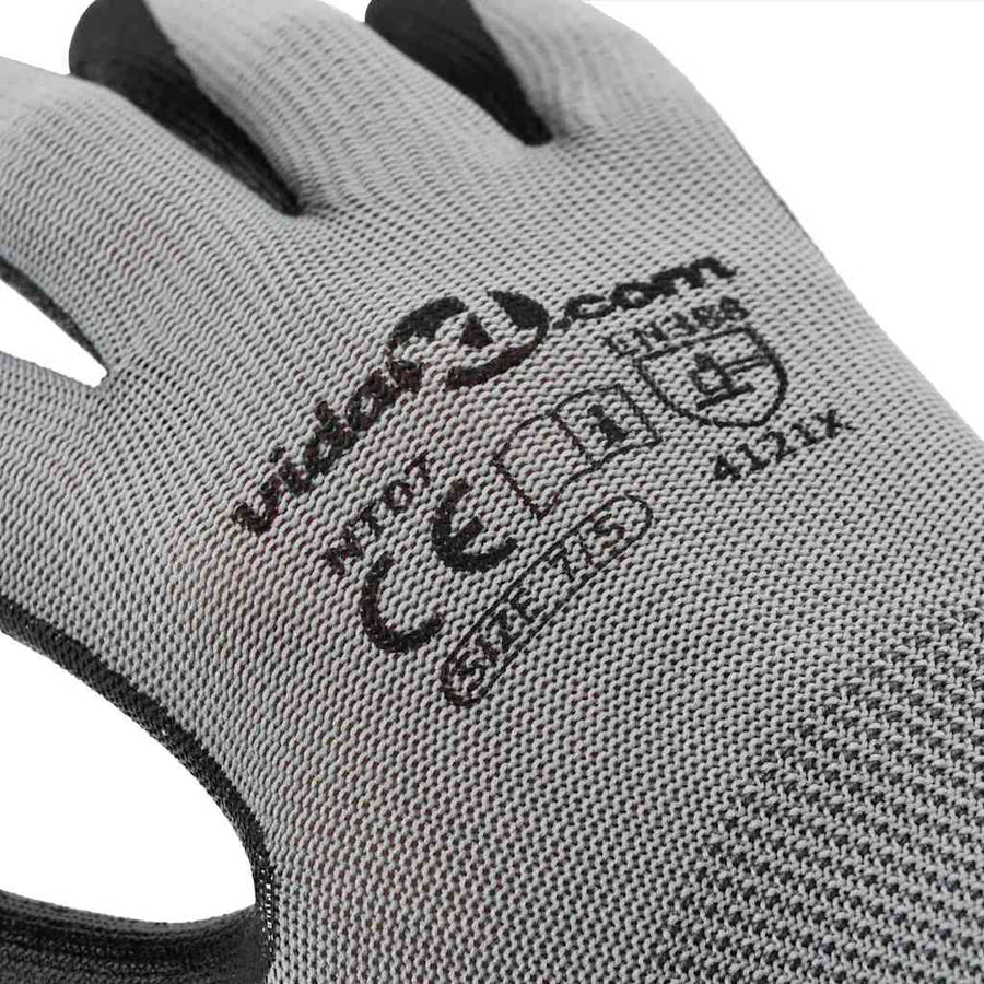 Werkhandschoenen 24 pcs Grijs en zwart 7 / S Polyester