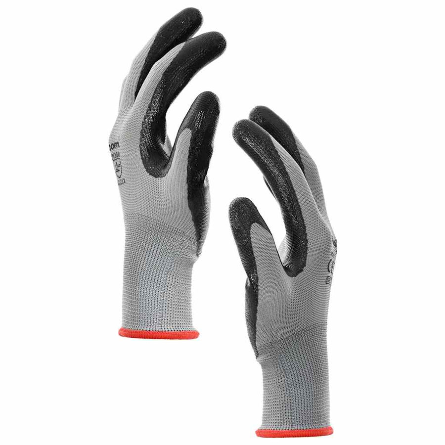 Werkhandschoenen 24 pcs Grijs en zwart 7 / S Polyester