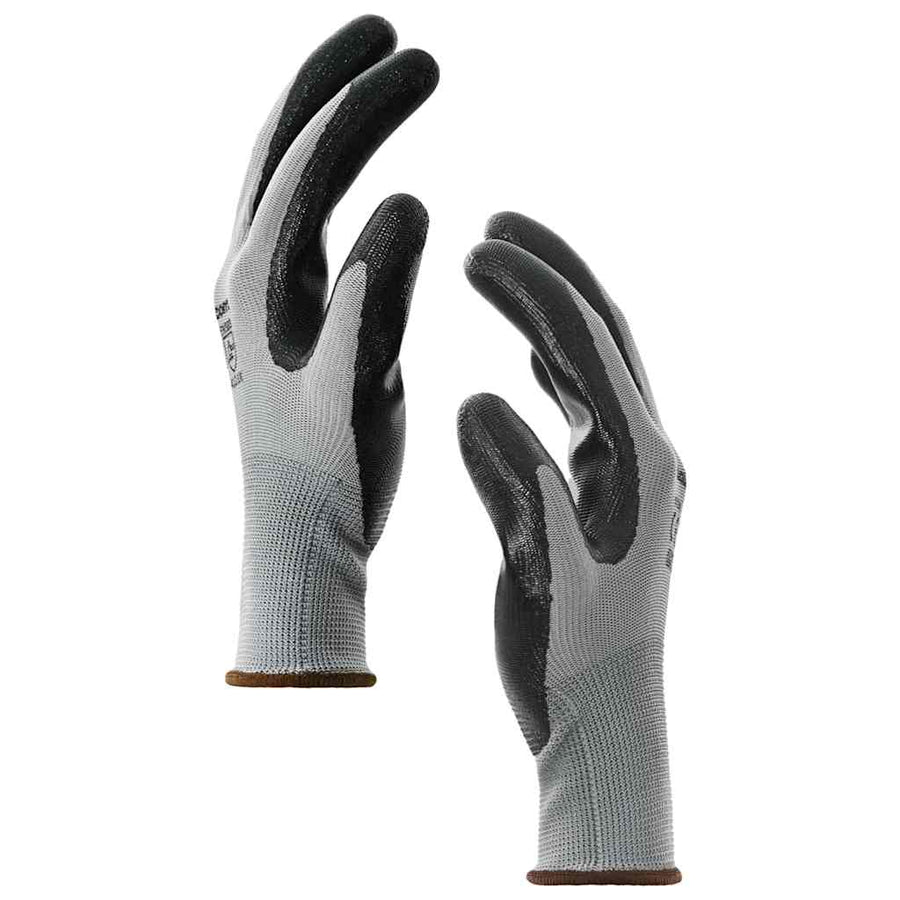Werkhandschoenen 12 pcs Grijs en zwart 8 / m Polyester