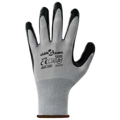 Werkhandschoenen 24 pcs Grijs en zwart 8 / m Polyester