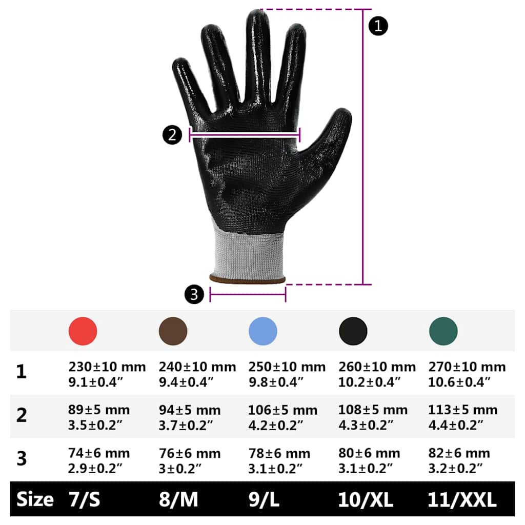 Werkhandschoenen 24 pcs Grijs en zwart 8 / m Polyester