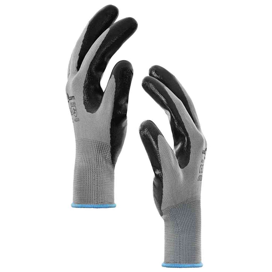 Werkhandschoenen 12 pcs Grijs en zwart 9 / l Polyester