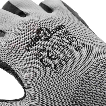 Werkhandschoenen 24 pcs Grijs en zwart 9 / l Polyester
