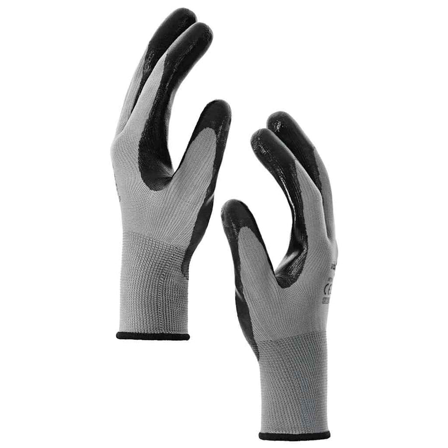 Werkhandschoenen 12 pcs Grijs en zwart 10 / xl Polyester