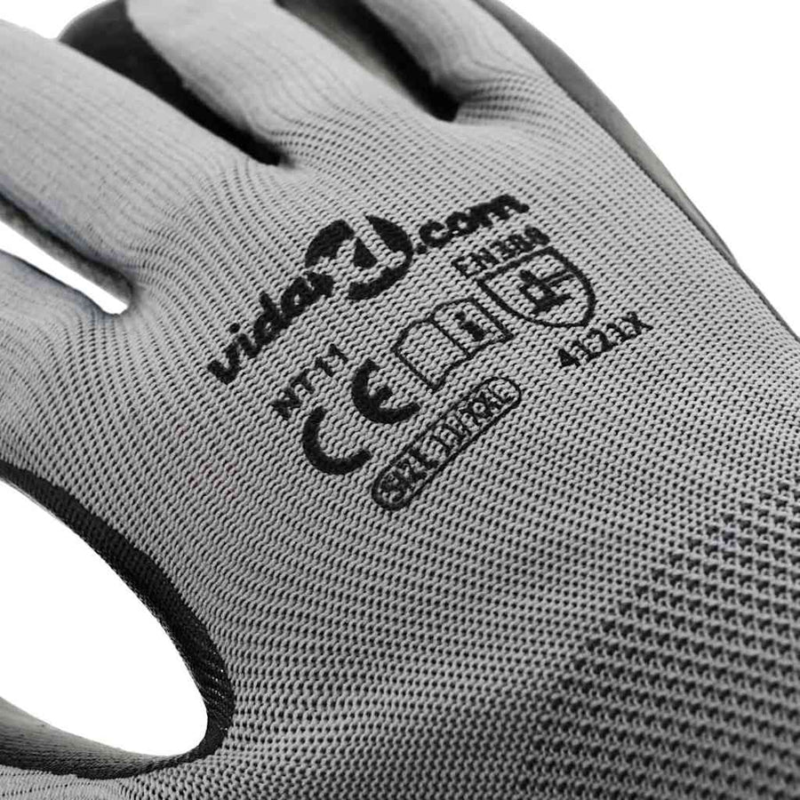 Werkhandschoenen 12 pcs Grijs en zwart 11 / XXL Polyester