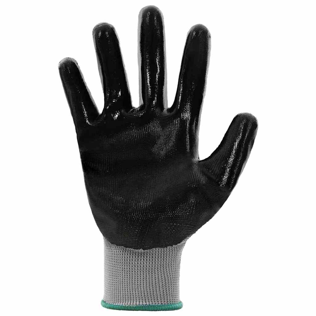 Werkhandschoenen 12 pcs Grijs en zwart 11 / XXL Polyester