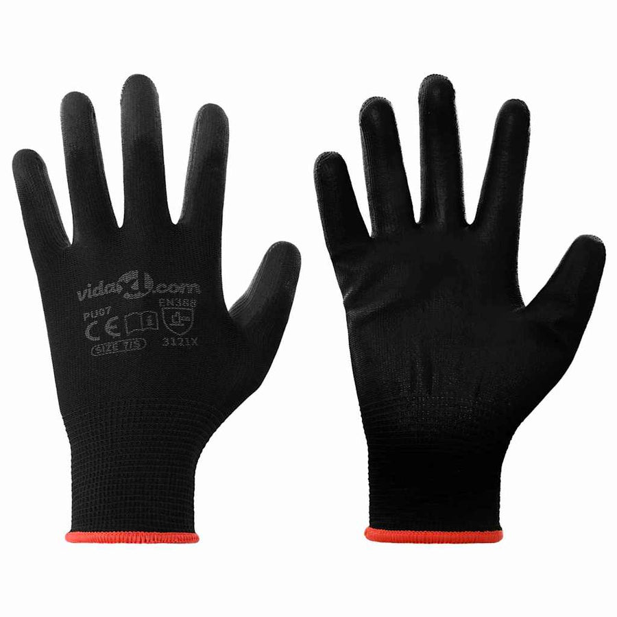 Werkhandschoenen 24 pcs Zwart 7 / S Polyester