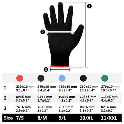 Werkhandschoenen 24 pcs Zwart 7 / S Polyester
