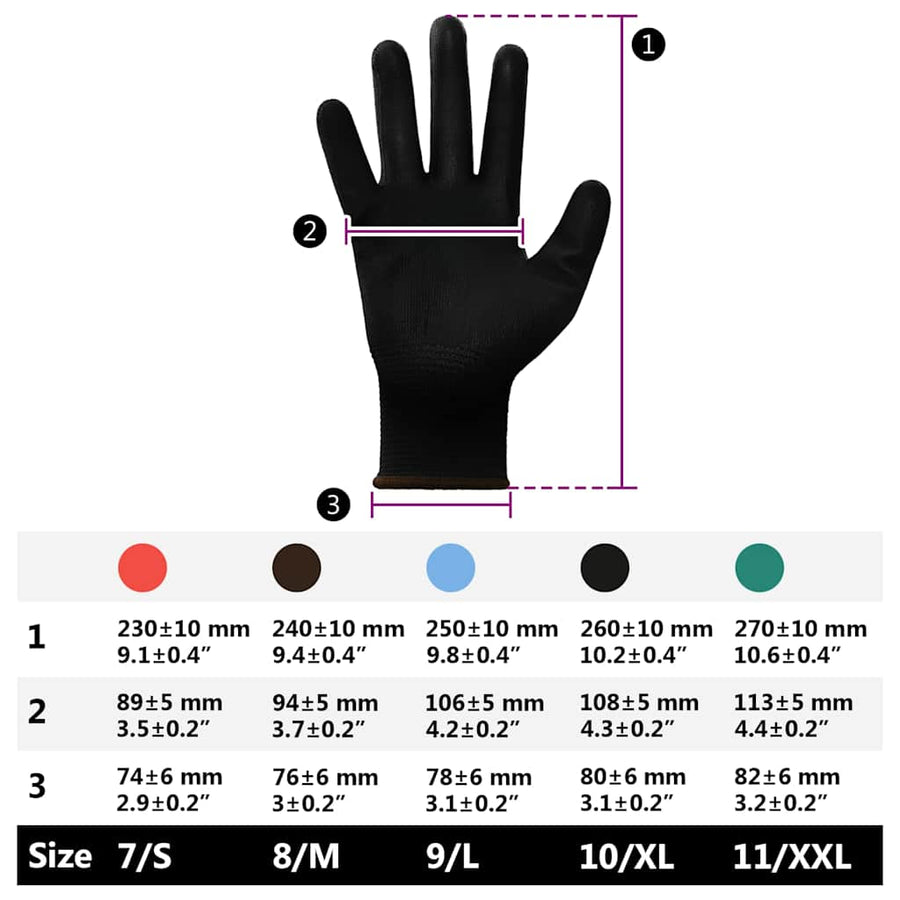 Werkhandschoenen 24 pcs Zwart 8 / m Polyester