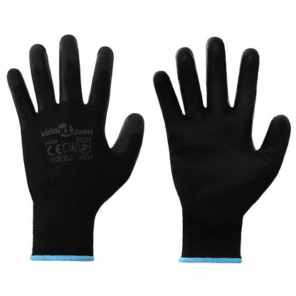 Werkhandschoenen 12 pcs Zwart 9 / l Polyester