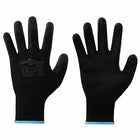 Werkhandschoenen polyester zwart 24 paar maat 9