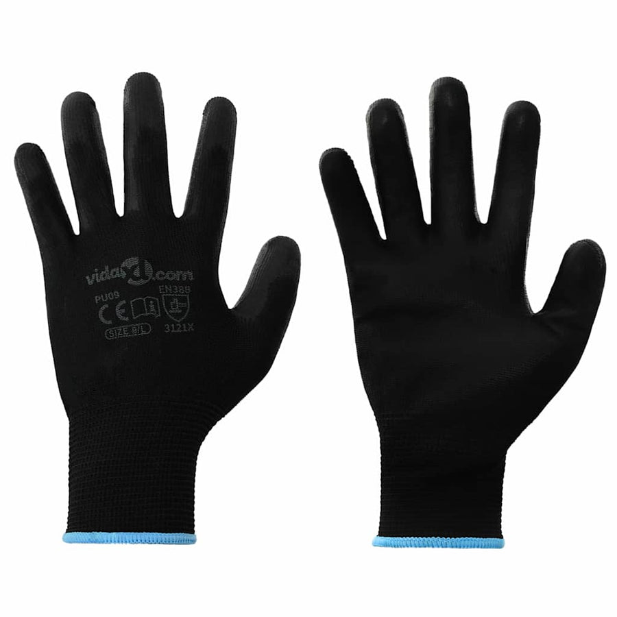 Werkhandschoenen 24 pcs Zwart 9 / l Polyester