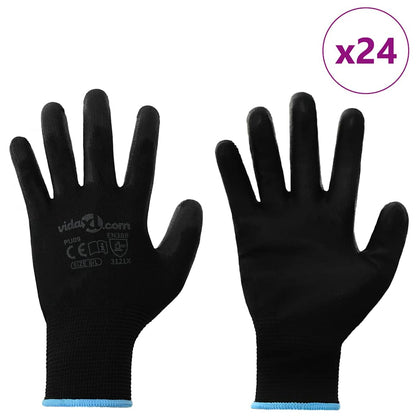 Werkhandschoenen 24 pcs Zwart 9 / l Polyester