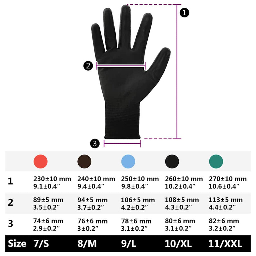 Werkhandschoenen 24 pcs Zwart 10 / xl Polyester