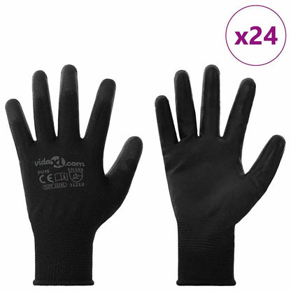 Werkhandschoenen 24 pcs Zwart 10 / xl Polyester