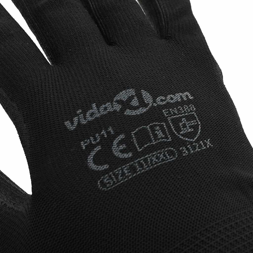 Werkhandschoenen 12 pcs Zwart 11 / XXL Polyester