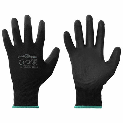 Werkhandschoenen 24 pcs Zwart 11 / XXL Polyester