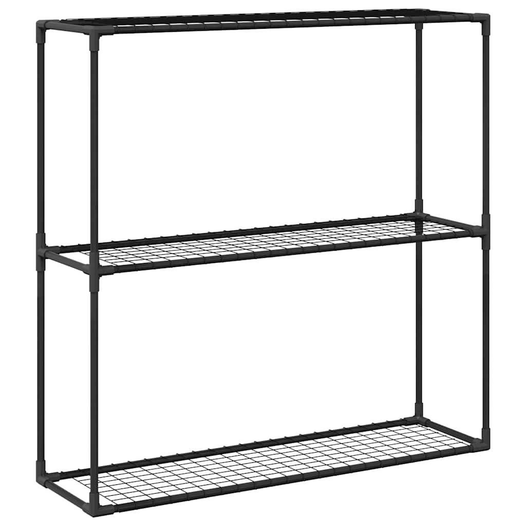 3-laags plantenstandaard Zwart 100 x 32 x 102 cm Staal