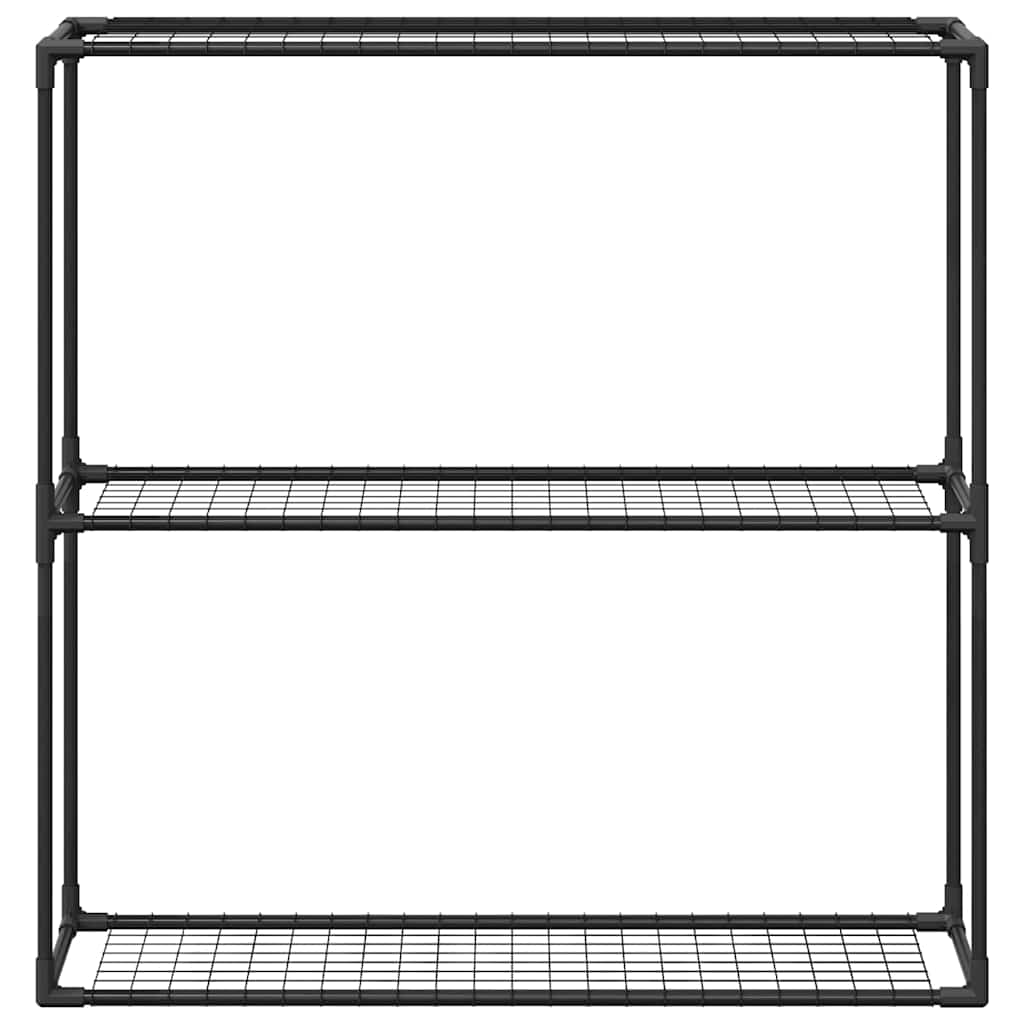 3-laags plantenstandaard Zwart 100 x 32 x 102 cm Staal