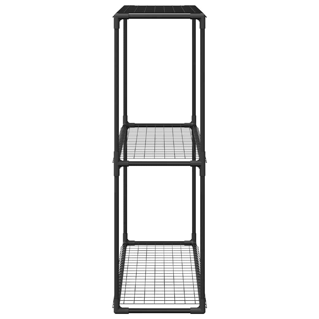 3-laags plantenstandaard Zwart 100 x 32 x 102 cm Staal