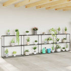 Plantenstandaard 3-laags 400x32x104 cm staal zwart