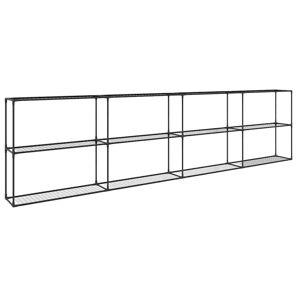 3-laags plantenstandaard Zwart 400 x 32 x 104 cm Staal