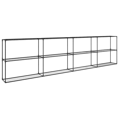 3-laags plantenstandaard Zwart 400 x 32 x 104 cm Staal