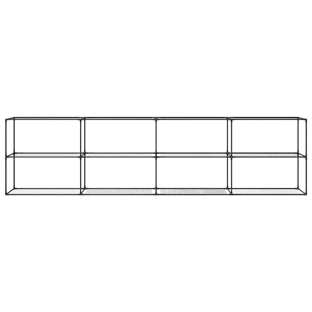3-laags plantenstandaard Zwart 400 x 32 x 104 cm Staal
