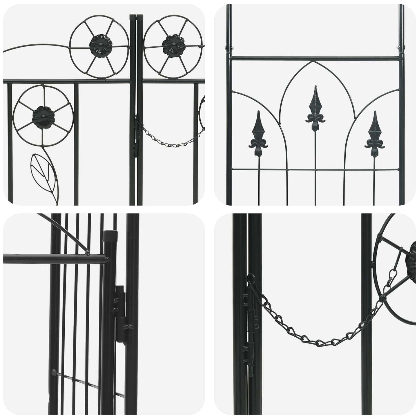 Tuin Boog Effen Zwart 102 x 50 x 218 cm