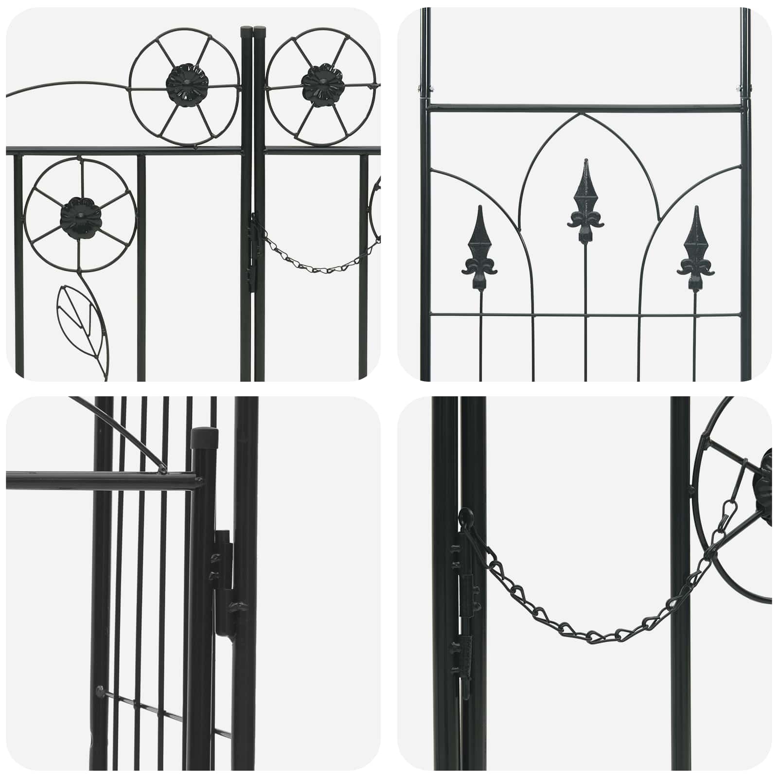Tuin Boog Effen Zwart 102 x 50 x 218 cm