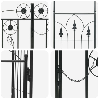 Tuin Boog Effen Zwart 102 x 50 x 218 cm