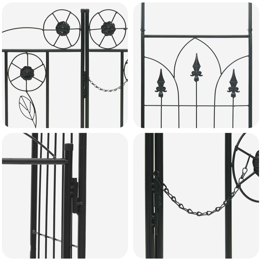 Tuin Boog Effen Zwart 102 x 50 x 218 cm