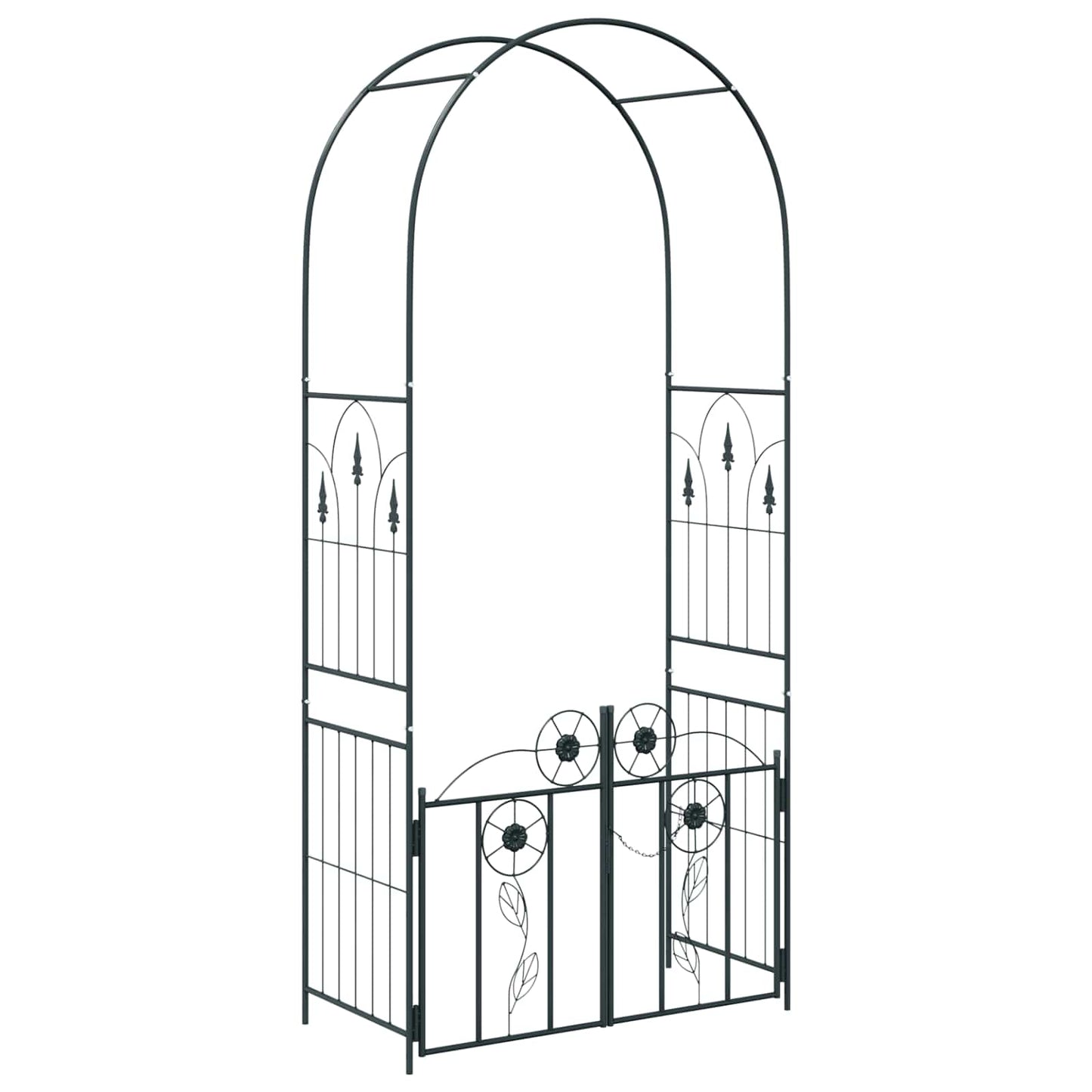 Tuin Boog Effen Zwart 102 x 50 x 218 cm