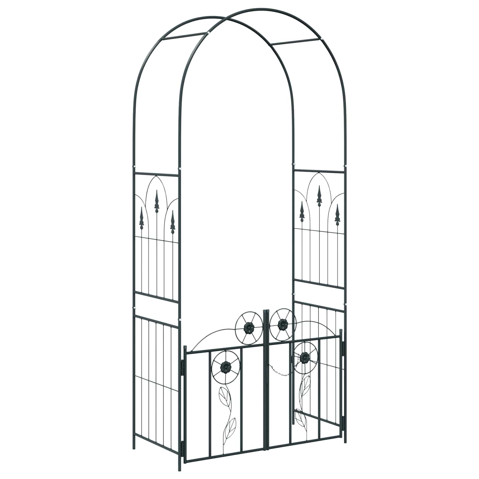 Tuin Boog Effen Zwart 102 x 50 x 218 cm