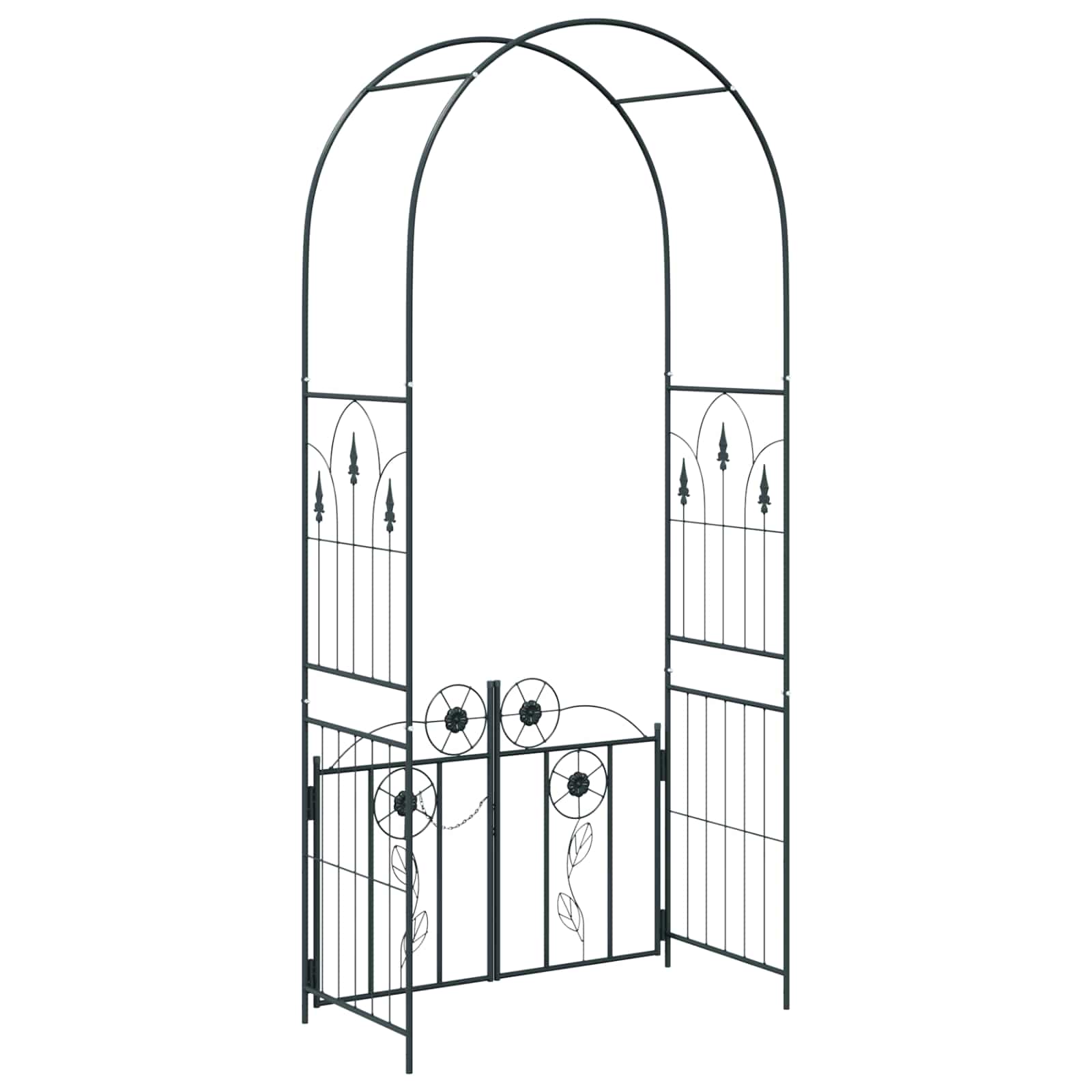Tuin Boog Effen Zwart 102 x 50 x 218 cm