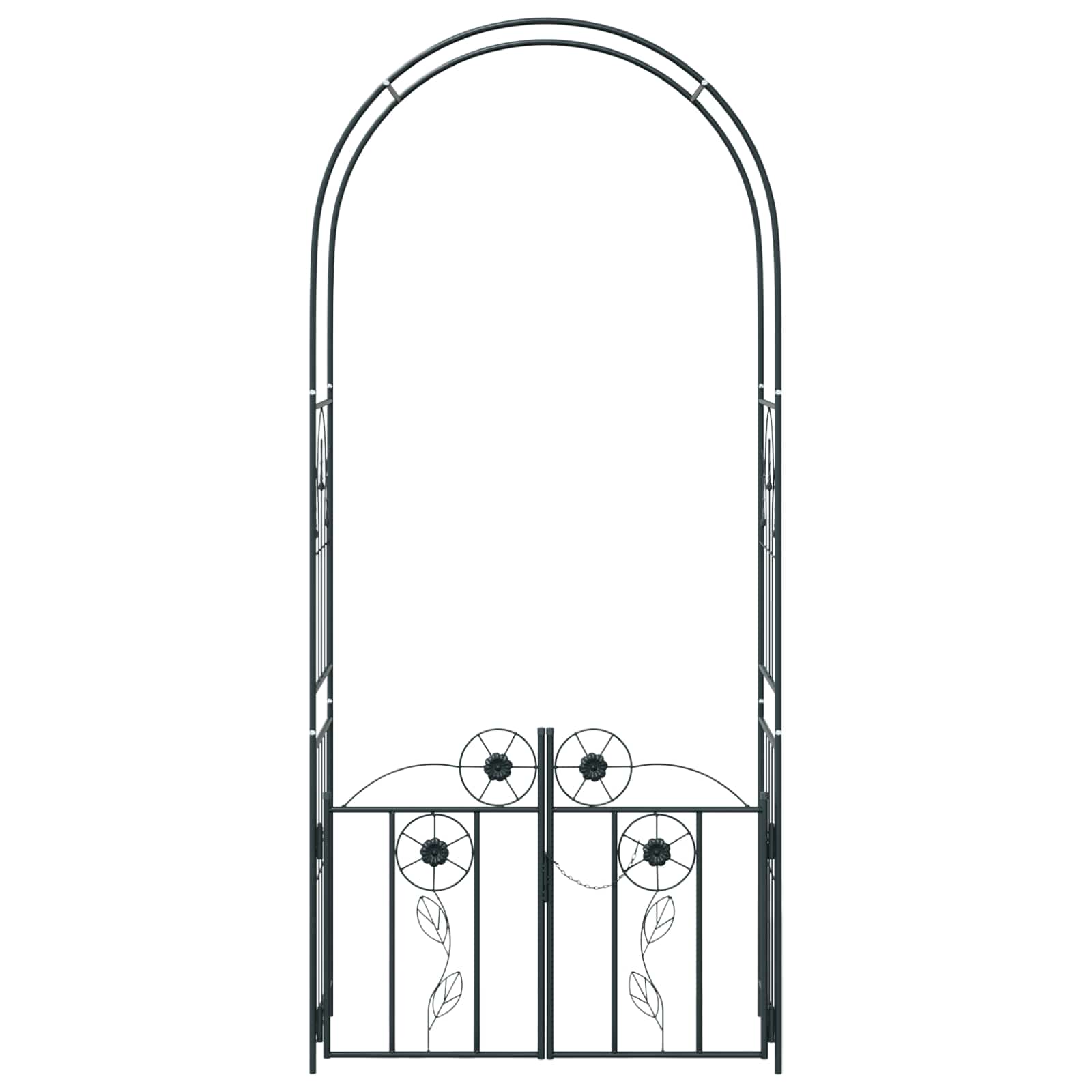 Tuin Boog Effen Zwart 102 x 50 x 218 cm