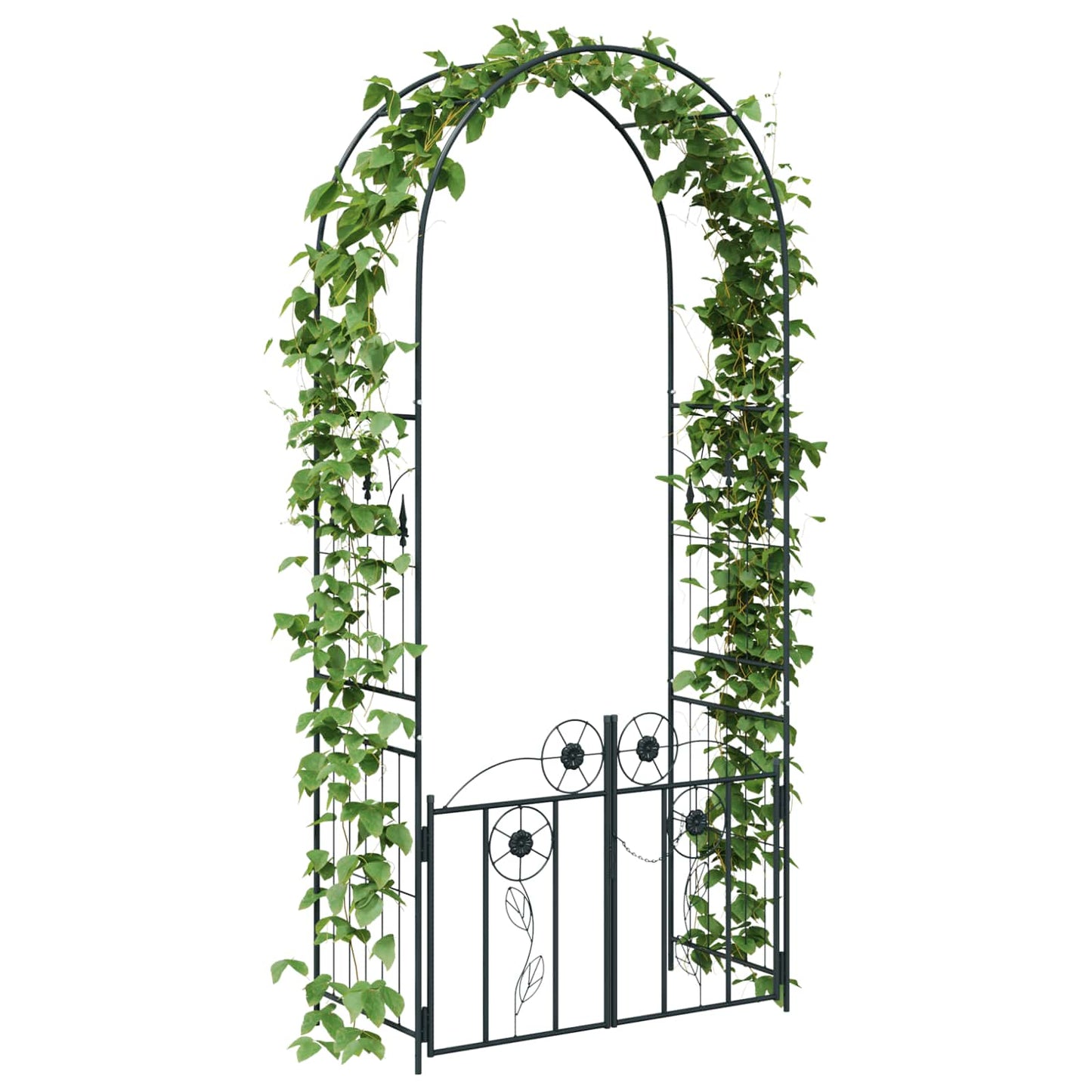 Tuin Boog Effen Zwart 102 x 50 x 218 cm